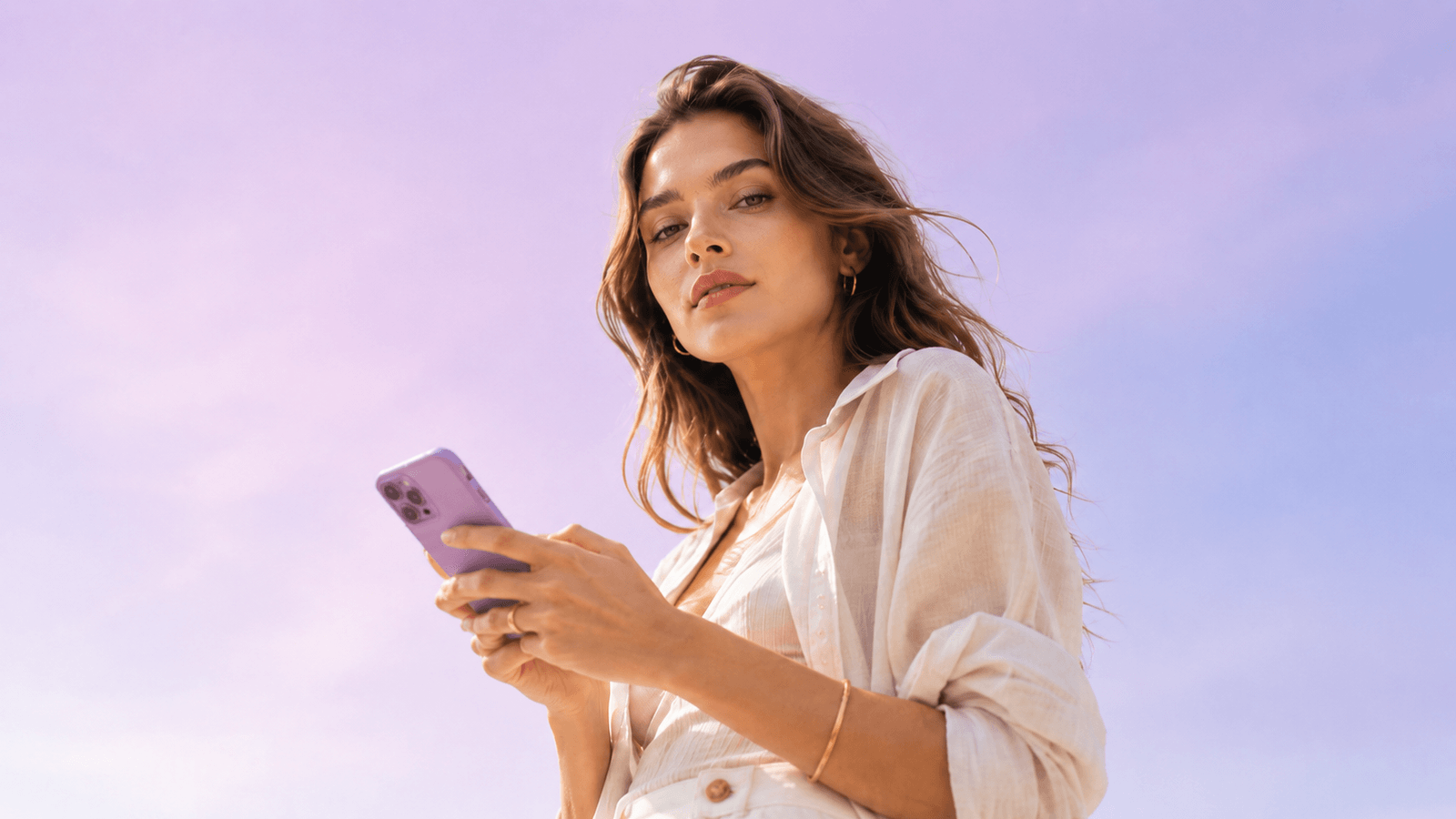 Creator using a phone